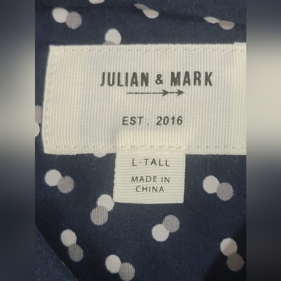 Julian & Mark Men's Large Tall Ryan Geo Dot Print Long Sleeve Button Up Shirt - Picture 12 of 14